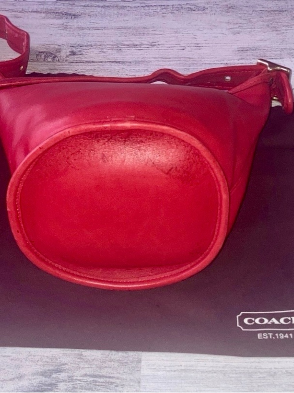 Coach Red Leather Crossbody Maggie (#9019) Bag - Picture 3 of 14